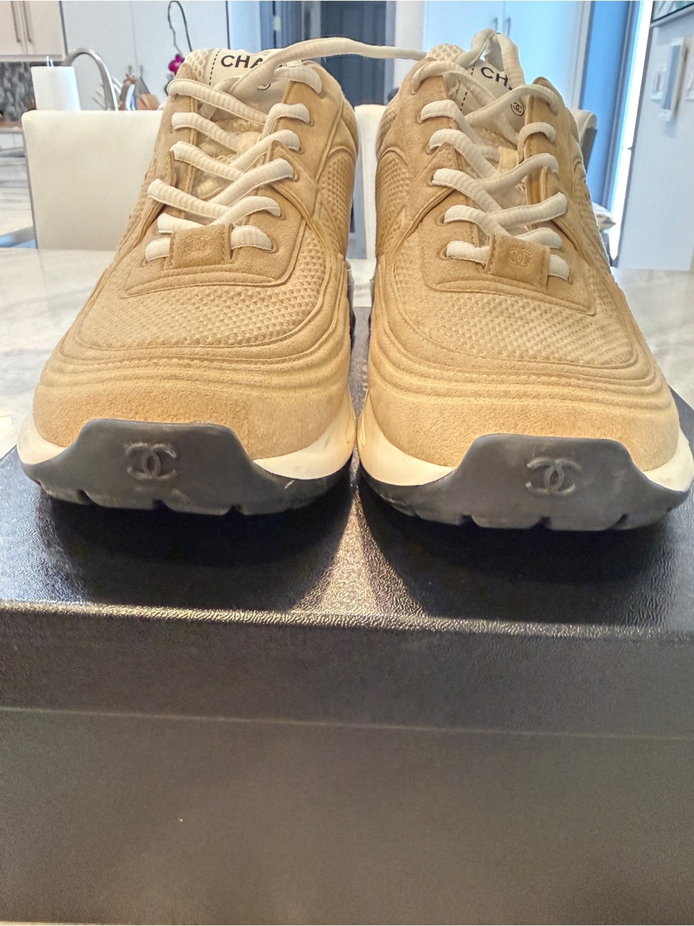 NIB Chanel Sneakers G45077 Beige/suede 41 - Picture 7 of 11